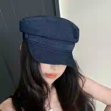 艾佳微 韩系日式复古夏季遮阳帽百搭时尚棉麻八角帽画家帽休闲百搭 棉 贝雷帽 男女同款情侣款