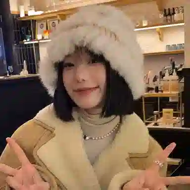 艾佳微 暖暖针织保暖防寒毛绒绒包头显脸小 毛线 绒线帽 男女同款情侣款