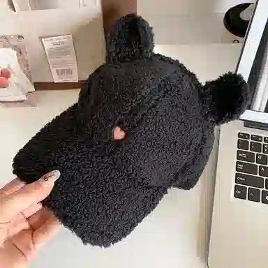 艾佳微 韩国甜美帽子可爱兔耳朵毛绒棒球帽百搭拍照萌萌哒 涤纶 鸭舌帽 男女同款情侣款