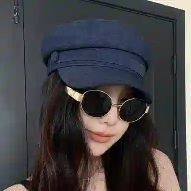 艾佳微 韩系日式复古夏季遮阳帽百搭时尚棉麻八角帽画家帽休闲百搭 棉 贝雷帽 男女同款情侣款