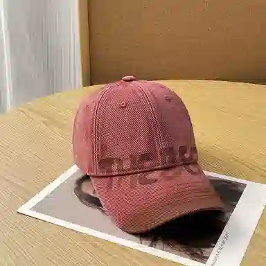 艾佳微 撞色软顶复古美式字母宽帽檐大脸显脸小百搭 棉 鸭舌帽 男女同款情侣款