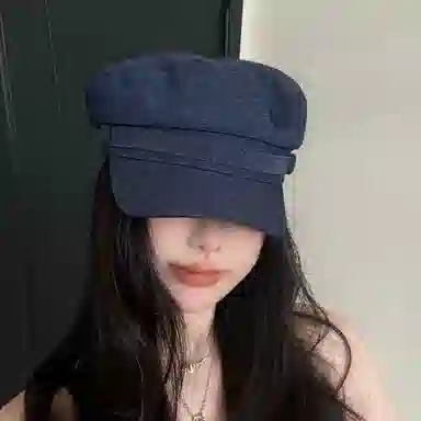 艾佳微 韩系日式复古夏季遮阳帽百搭时尚棉麻八角帽画家帽休闲百搭 棉 贝雷帽 男女同款情侣款