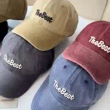 艾佳微 刺绣字母帽子软顶防晒棒球帽韩版百搭户外遮阳显脸小 棉 鸭舌帽 男女同款情侣款