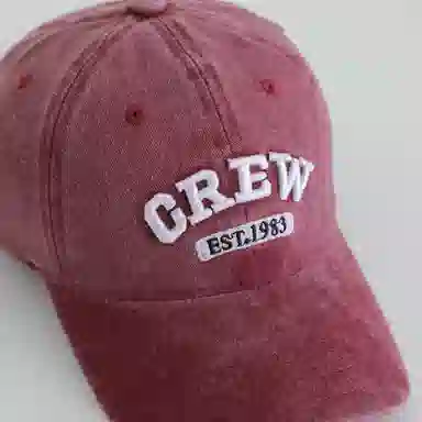 艾佳微 时尚大头围显白显脸小宽檐刺绣韩系简约百搭户外遮阳 棉 鸭舌帽 男女同款情侣款