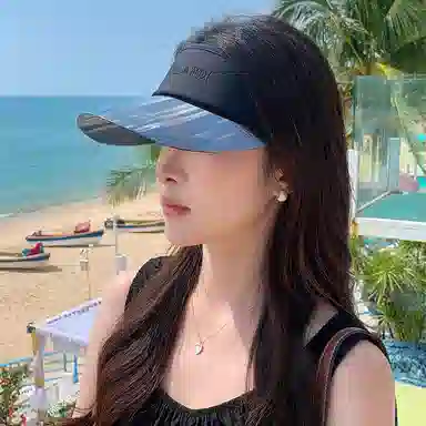 艾佳微 夏季空顶运动跑步网球遮阳显脸小太阳 聚酯纤维 防晒帽 男女同款情侣款