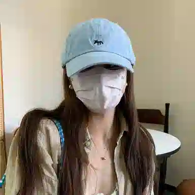 艾佳微 韩版青春洋溢可爱小狐狸刺绣百搭显脸小 棉 鸭舌帽 男女同款情侣款