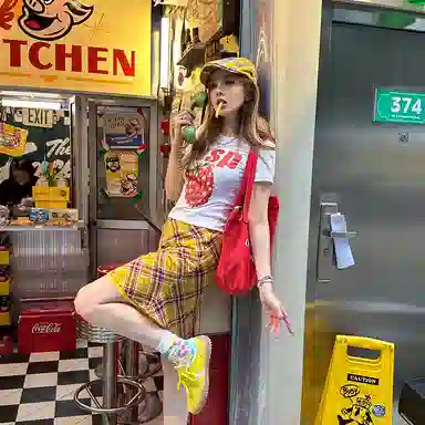 艾佳微 英伦风复古格子前进夏季反戴显脸小大头围多巴胺鸭舌 棉 贝雷帽 男女同款情侣款