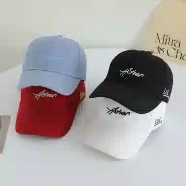 艾佳微 刺绣软顶休闲百搭韩版潮嘻哈太阳帽遮阳大头围显脸小 棉 鸭舌帽 男女同款情侣款