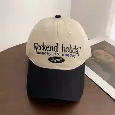 艾佳微 复古拼色韩版显脸小百搭软顶日系大头围宽帽檐 棉 鸭舌帽 男女同款情侣款