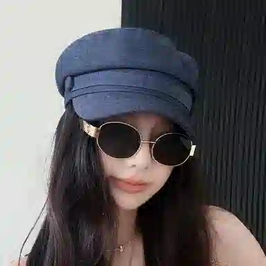 艾佳微 韩系日式复古夏季遮阳帽百搭时尚棉麻八角帽画家帽休闲百搭 棉 贝雷帽 男女同款情侣款