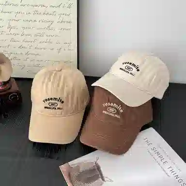 艾佳微 日系复古工装街头时尚刺绣潮牌字母软顶韩版百搭 棉 鸭舌帽 男女同款情侣款