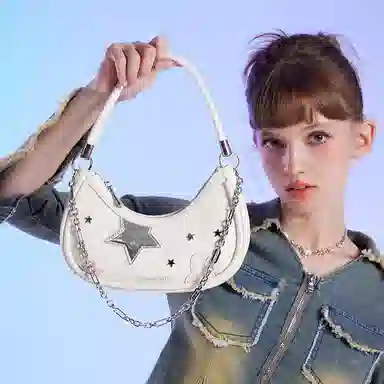 Miffy Denim Crescent Bag
