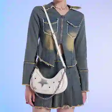 Miffy Denim Crescent Bag