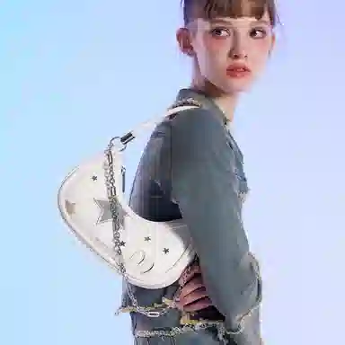 Miffy Denim Crescent Bag