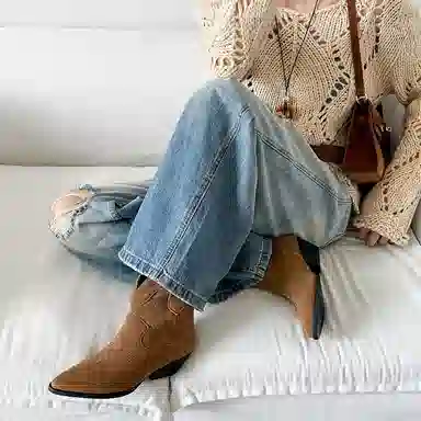 RAPHAEL SONA Vintage Western Boots 4CM