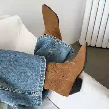RAPHAEL SONA Vintage Western Boots 4CM