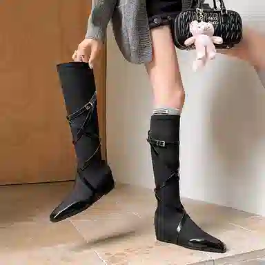 RAPHAEL SONA Cross Strap Boots