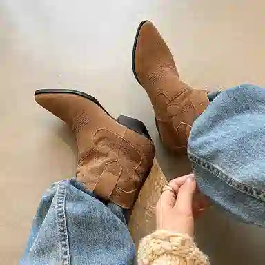 RAPHAEL SONA Vintage Western Boots 4CM