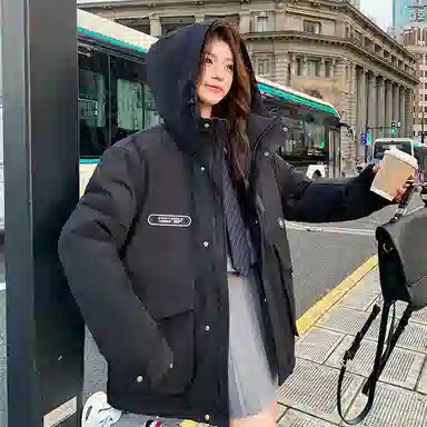 红蜻蜓 冬季学院风连帽棉衣休闲宽松工装棉袄时尚百搭保暖棉服 男女同款