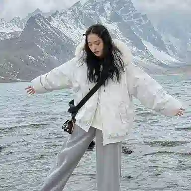 红蜻蜓 冬季保暖工装棉袄外套美式复古大毛领连帽棉衣休闲百搭时尚棉服 男女同款