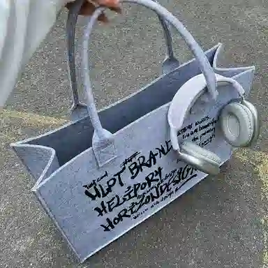 HELIPORT Ink Graffiti Tote Bag Gray