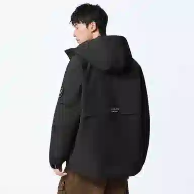协协乐 户外登山情侣款三防面料拉链开衫连帽外套休闲百搭青少年痞帅工装拼接氛围感小众设计款夹克 男款