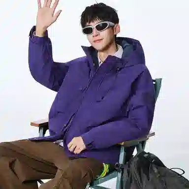 协协乐 户外登山情侣款三防面料拉链开衫连帽外套休闲百搭青少年痞帅工装拼接氛围感小众设计款夹克 男款