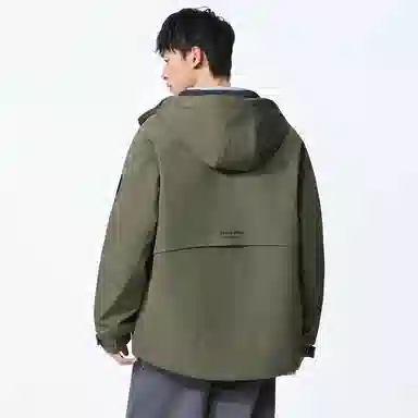 协协乐 户外登山情侣款三防面料拉链开衫连帽外套休闲百搭青少年痞帅工装拼接氛围感小众设计款夹克 男款