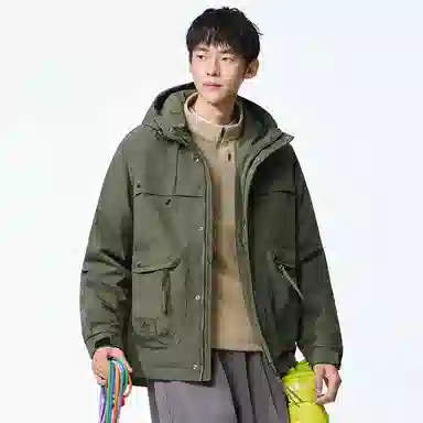协协乐 山西户外软壳工装三防面料秋冬季加厚保暖机能风外套拼接氛围感登山服拉链开衫小众设计款夹克 男款