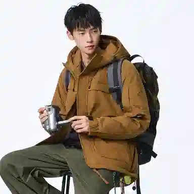 协协乐 山西户外软壳工装三防面料秋冬季加厚保暖机能风外套拼接氛围感登山服拉链开衫小众设计款夹克 男款