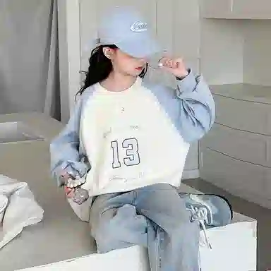 浪莎卫衣 舒适百搭字母拼色 儿童款