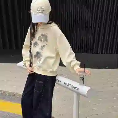 浪莎卫衣 连帽舒适亲肤透气百搭 米色 儿童款