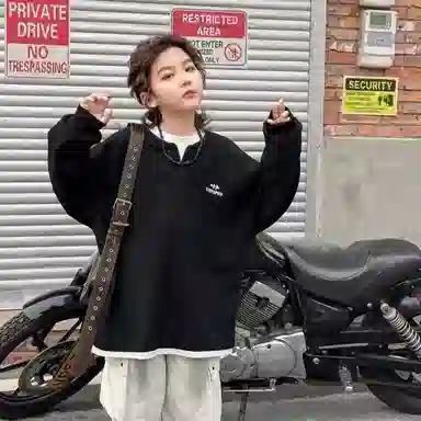 浪莎卫衣 休闲亲肤舒适百搭 黑色 儿童款