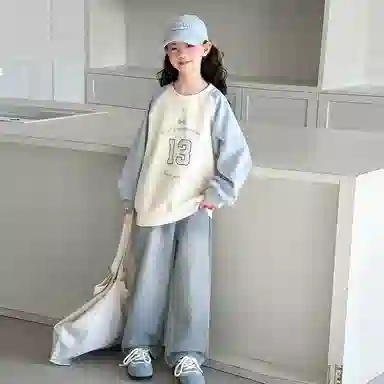浪莎卫衣 舒适百搭字母拼色 儿童款