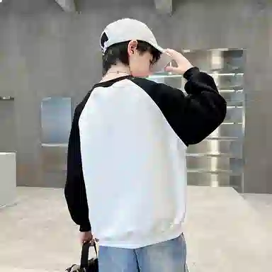 浪莎卫衣 舒适百搭洋气拼色字母 儿童款
