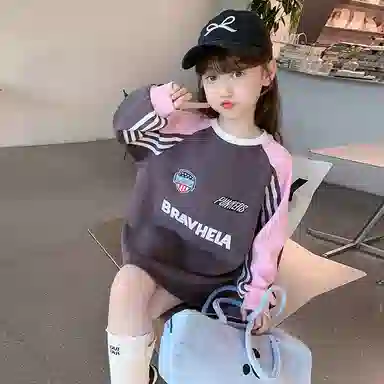 浪莎卫衣 圆领舒适亲肤百搭 紫色 儿童款