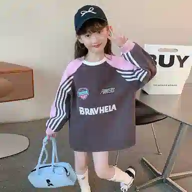 浪莎卫衣 圆领舒适亲肤百搭 紫色 儿童款