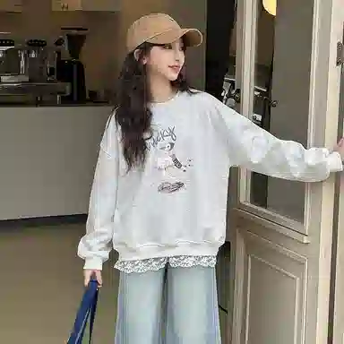 浪莎卫衣 圆领亲肤舒适百搭 灰色 儿童款
