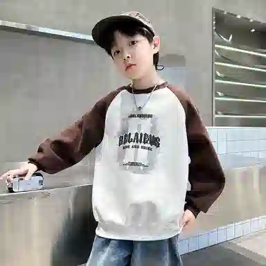 浪莎卫衣 舒适百搭洋气拼色字母 儿童款
