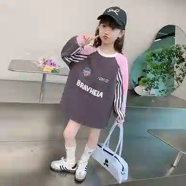浪莎卫衣 圆领舒适亲肤百搭 紫色 儿童款