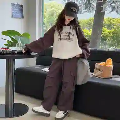 浪莎卫衣 洋气舒适百搭字母拼色 儿童款