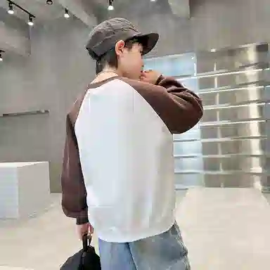 浪莎卫衣 舒适百搭洋气拼色字母 儿童款