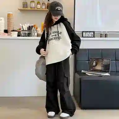 浪莎卫衣 洋气舒适百搭字母拼色 儿童款