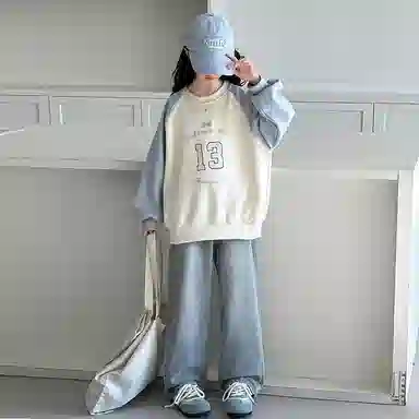 浪莎卫衣 舒适百搭字母拼色 儿童款