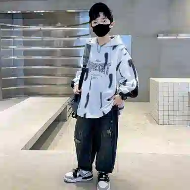 浪莎卫衣 连帽亲肤舒适百搭 白色 儿童款