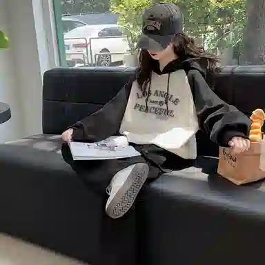 浪莎卫衣 洋气舒适百搭字母拼色 儿童款