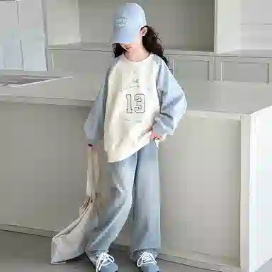 浪莎卫衣 舒适百搭字母拼色 儿童款