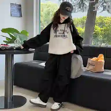 浪莎卫衣 洋气舒适百搭字母拼色 儿童款