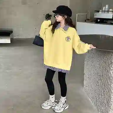 浪莎卫衣 清爽童趣系列 舒适休闲纯色百搭洋气 儿童款