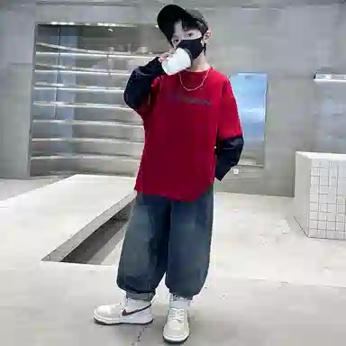 浪莎卫衣 舒适亲肤百搭休闲 红色 儿童款